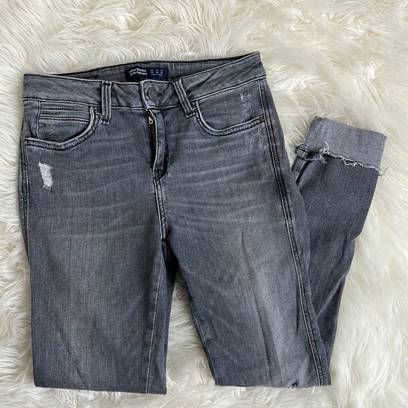 ZARA Gray Skinny Jeans Size 2 - Picture 2 of 8